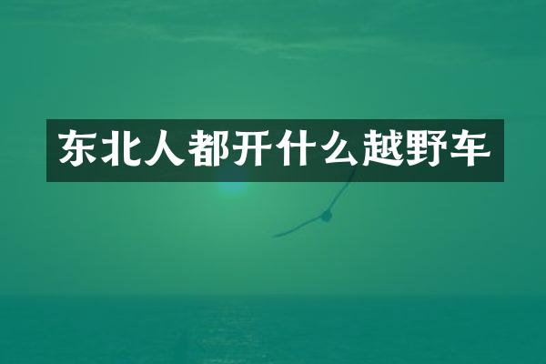 东北人都开什么越野车