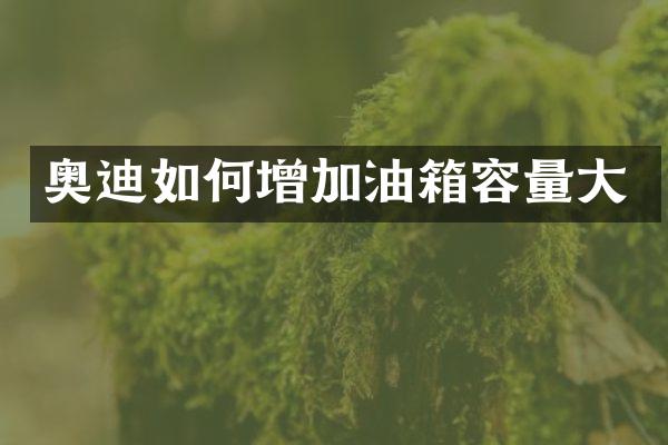 奥迪如何增加油箱容量大