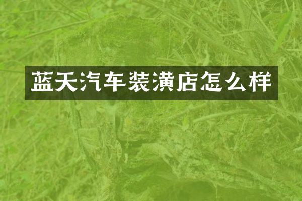 蓝天汽车装潢店怎么样