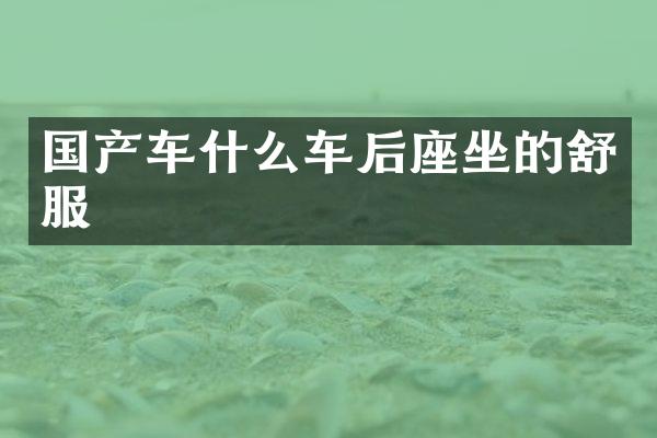 国产车什么车后座坐的舒服