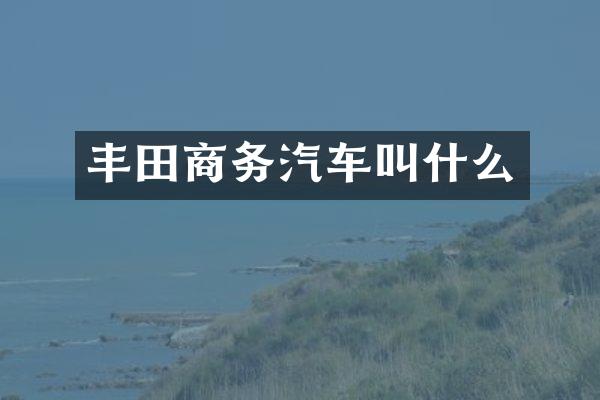 丰田商务汽车叫什么