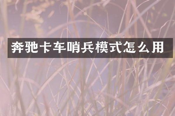 奔驰卡车哨兵模式怎么用
