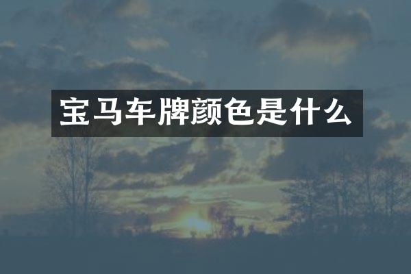 宝马车牌颜色是什么