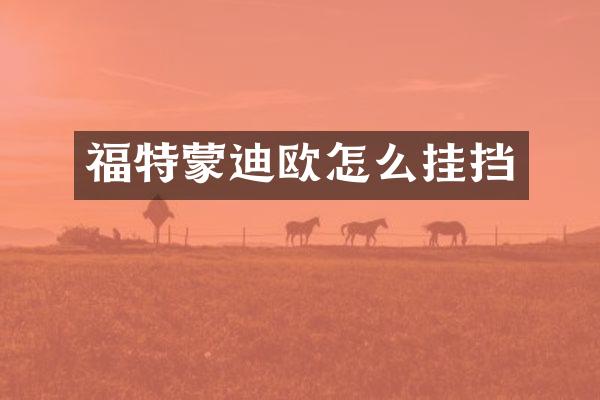 福特蒙迪欧怎么挂挡