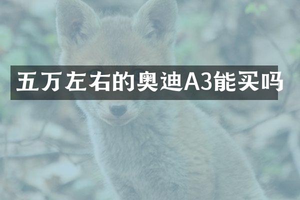五万左右的奥迪A3能买吗