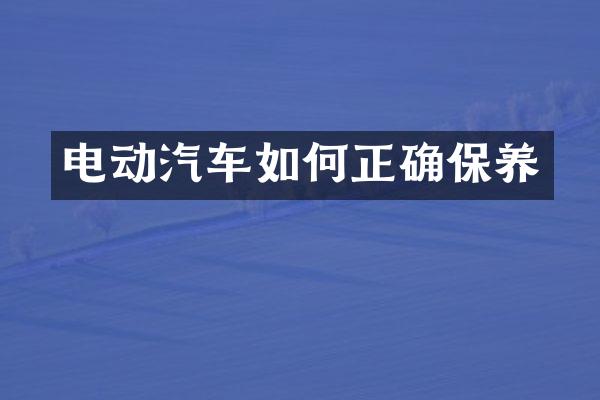 电动汽车如何正确保养