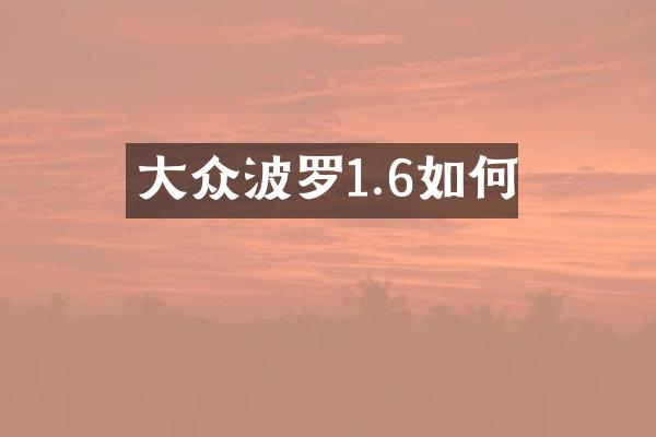 大众波罗1.6如何