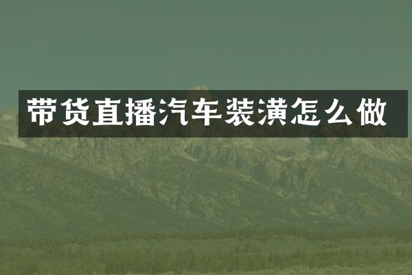 带货直播汽车装潢怎么做