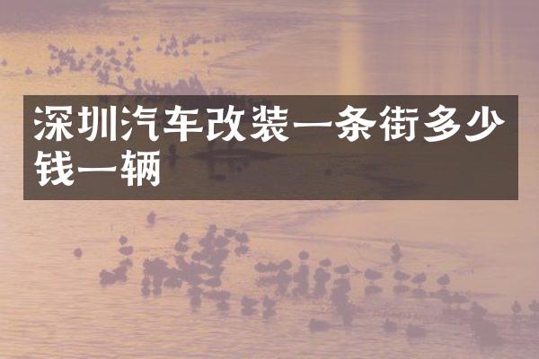 深圳汽车改装一条街多少钱一辆