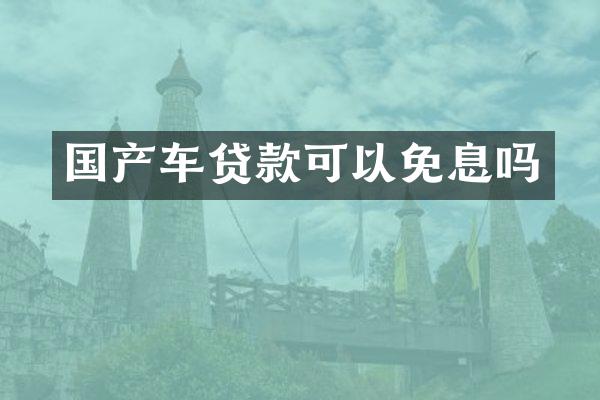 国产车贷款可以免息吗