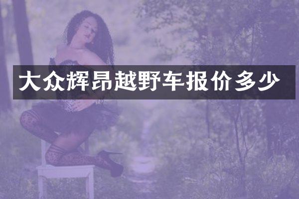大众辉昂越野车报价多少