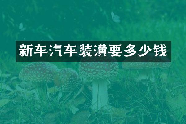 新车汽车装潢要多少钱