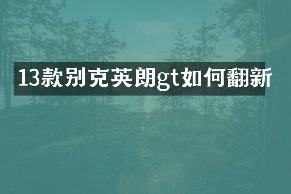 13款别克英朗gt如何翻新