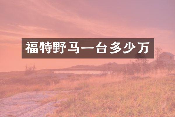 福特野马一台多少万