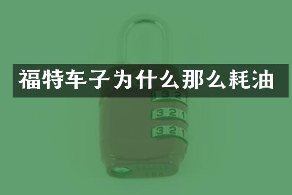 福特车子为什么那么耗油