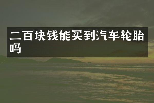 二百块钱能买到汽车轮胎吗