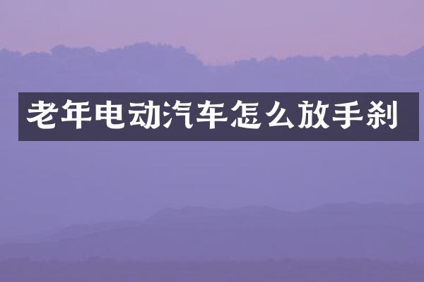 老年电动汽车怎么放手刹