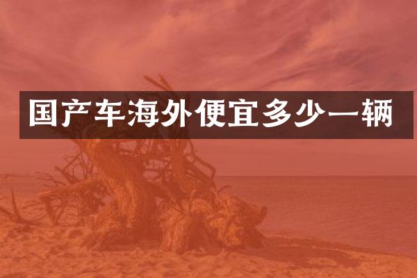 国产车海外便宜多少一辆