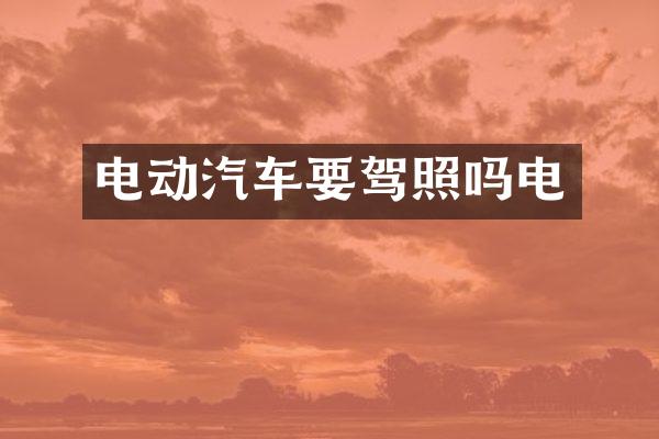 电动汽车要驾照吗电