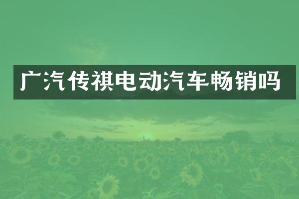 广汽传祺电动汽车畅销吗