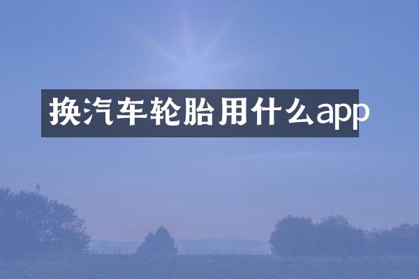 换汽车轮胎用什么app
