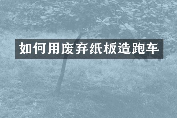 如何用废弃纸板造跑车