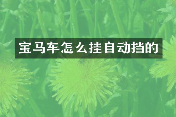 宝马车怎么挂自动挡的