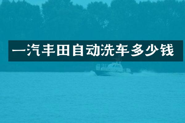 一汽丰田自动洗车多少钱