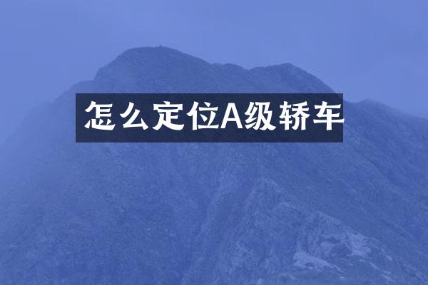 怎么定位A级轿车