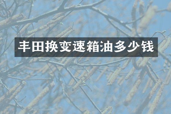 丰田换变速箱油多少钱