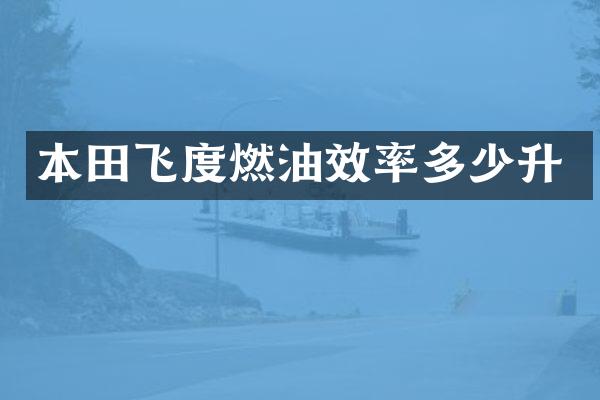 本田飞度燃油效率多少升