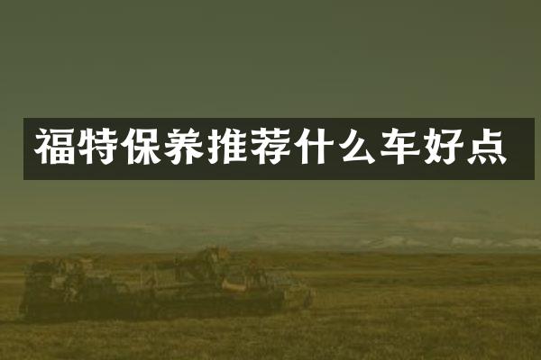 福特保养推荐什么车好点