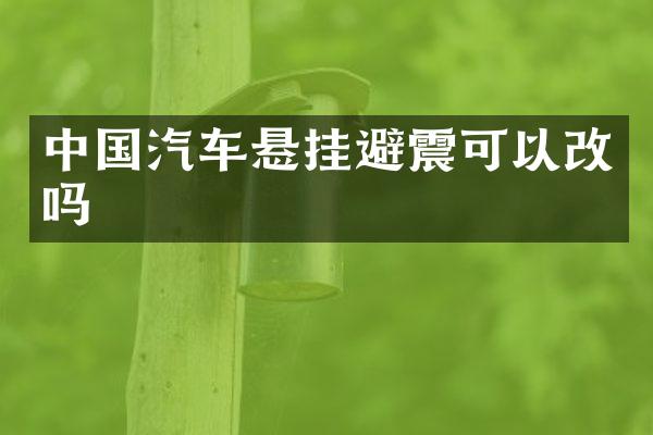 中国汽车悬挂避震可以改吗