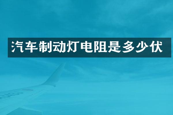 汽车制动灯电阻是多少伏