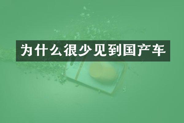 为什么很少见到国产车