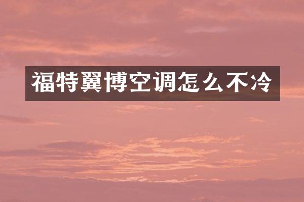 福特翼博空调怎么不冷