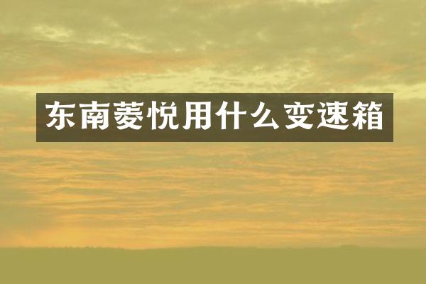 东南菱悦用什么变速箱