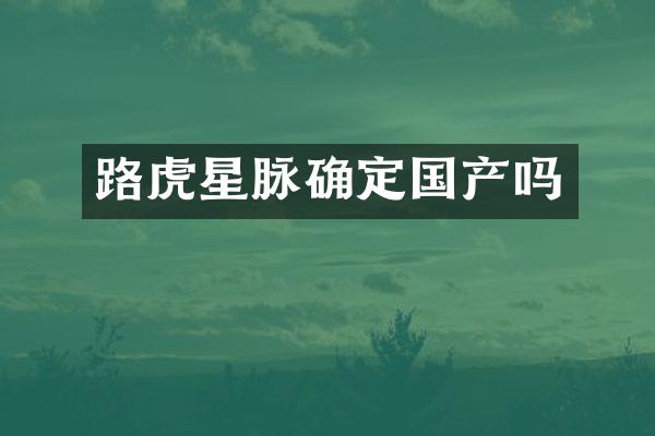 路虎星脉确定国产吗
