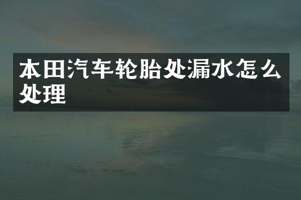 本田汽车轮胎处漏水怎么处理