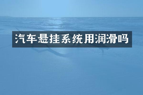 汽车悬挂系统用润滑吗