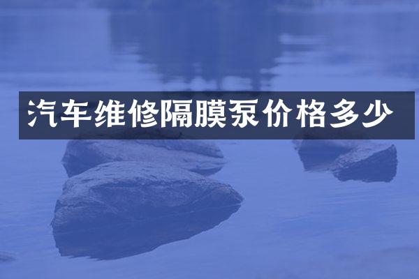 汽车维修隔膜泵价格多少