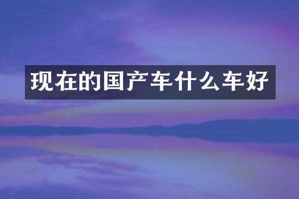 现在的国产车什么车好