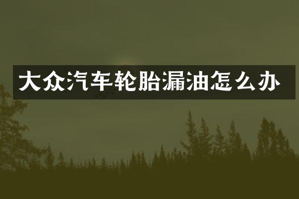 大众汽车轮胎漏油怎么办