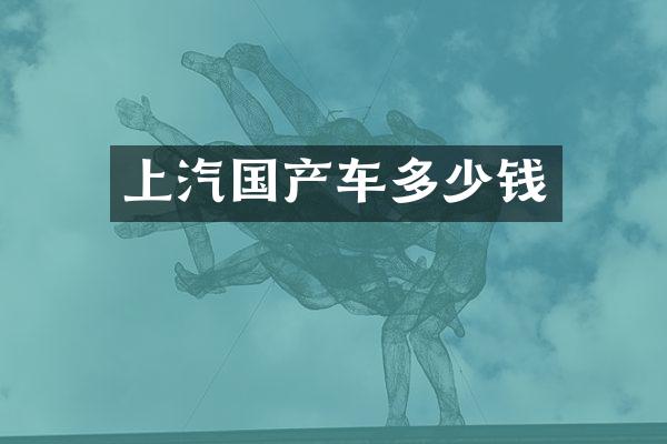 上汽国产车多少钱