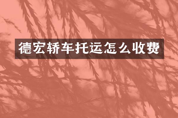 德宏轿车托运怎么收费