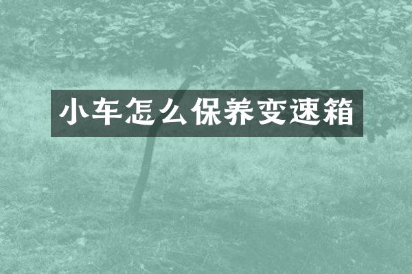 小车怎么保养变速箱