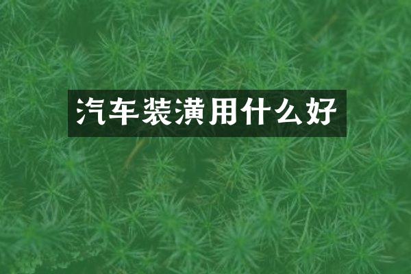汽车装潢用什么好