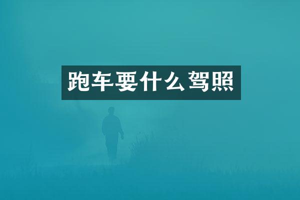 跑车要什么驾照