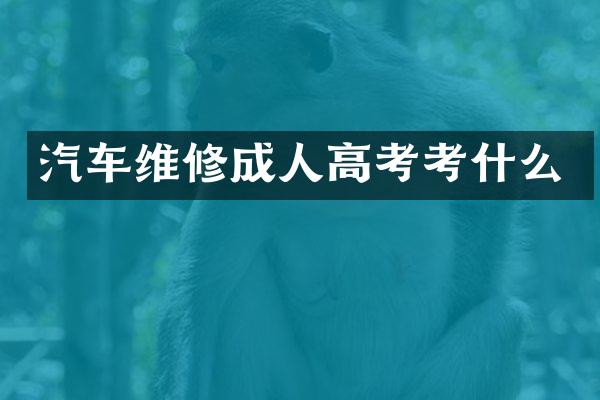 汽车维修成人高考考什么