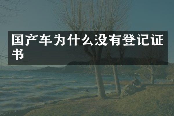 国产车为什么没有登记证书